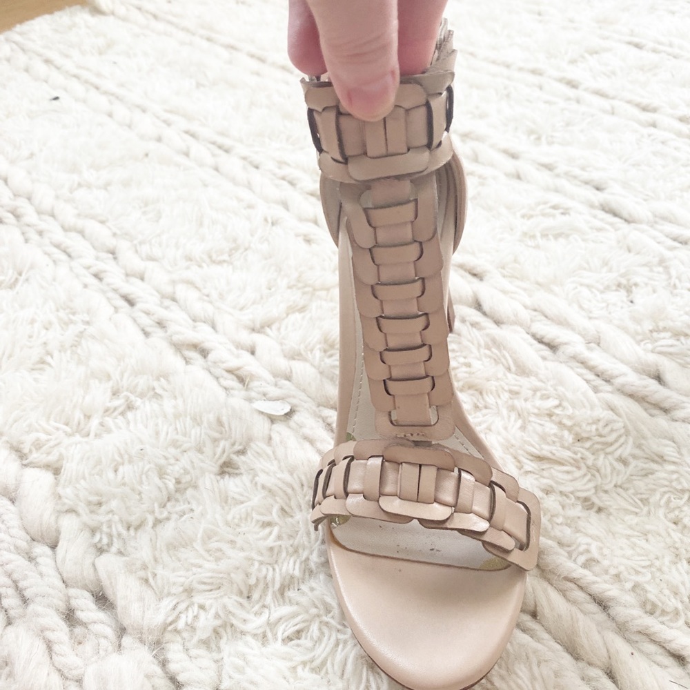 Boden Elena Leather Woven Heels